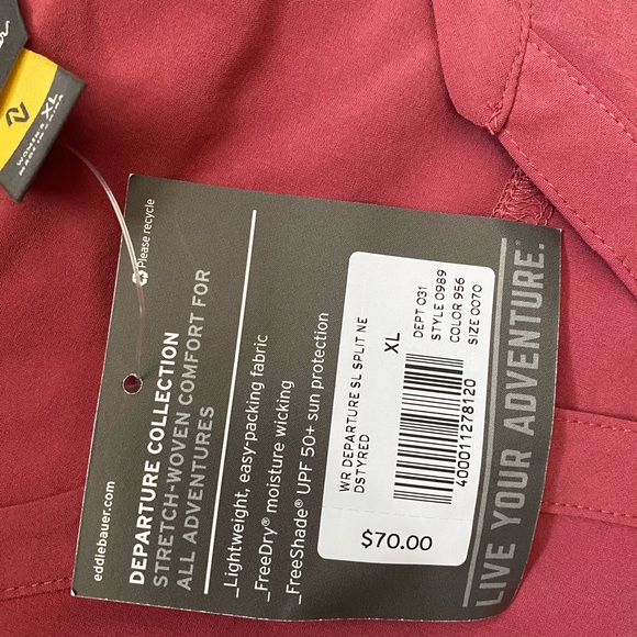 Eddie Bauer Travex hiking and travel dress size XLarge red color - Picture 6 of 10